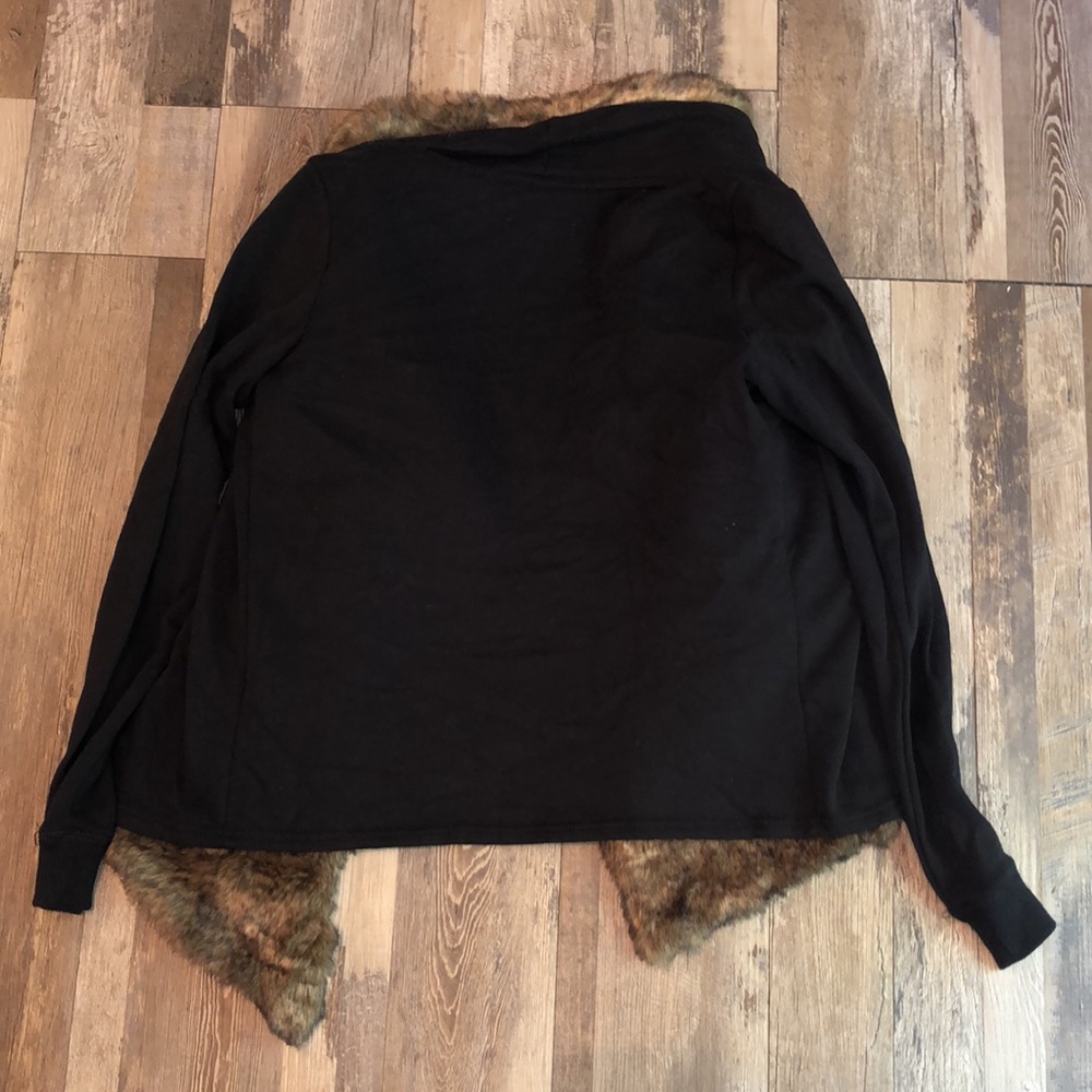 Hollister faux fur black cardigan/jacket. Size S. - Picture 6 of 8